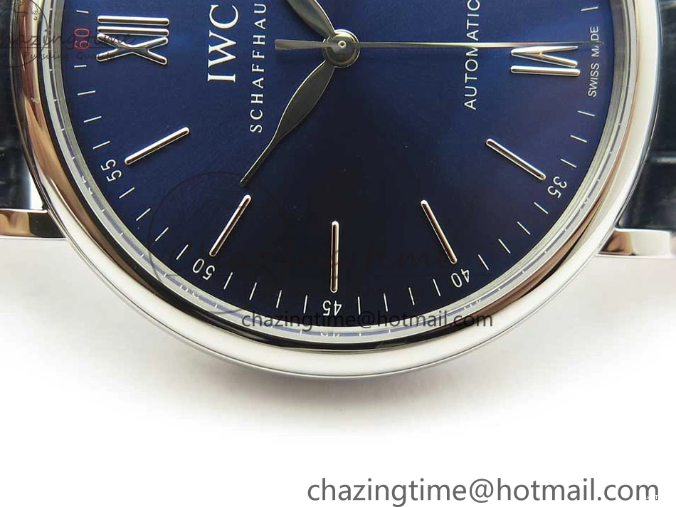 MIROTIME 0518 Portofino Automatic SS FKF 1:1 Best Edition Blue Dial on Blue Leather Strap A Cozy 7133